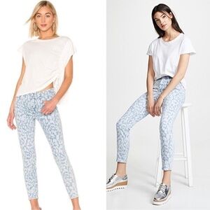 Current Elliott Womens High Waist Stiletto Leopard Ankle Skinny Jeans